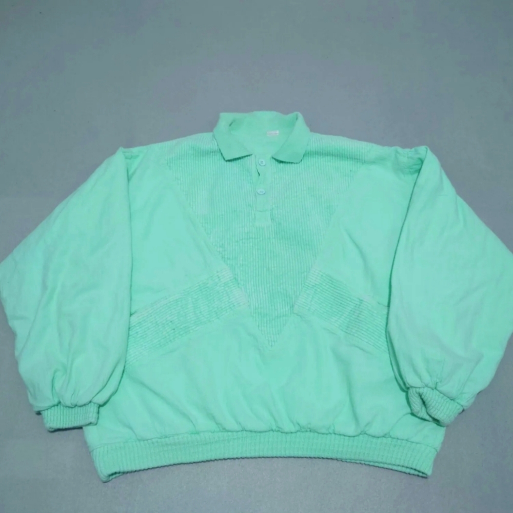 Vintage Unbranded Italian Cottagecore Collar Sweatshirt Jumper Women's XL Green - Picture 1 of 7
